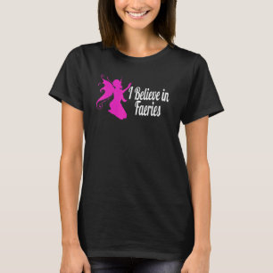 Ich glaube an Fee Künstlerisch rosa Fairy T-Shirt