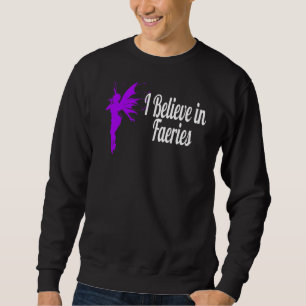 Ich glaube an Feen Niedlich rosa Silhouette Fairy Sweatshirt