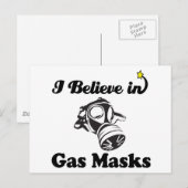 Ich glaube an Gasmasken Postkarte (Vorne/Hinten)