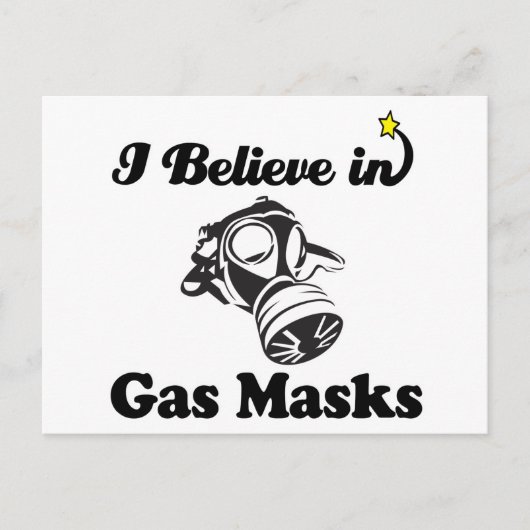 Ich glaube an Gasmasken Postkarte (Vorderseite)