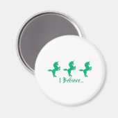 Ich glaube an grünes Einhorndesign Magnet (Vorderseite/Rückseite)
