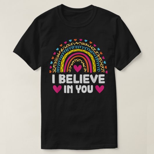 Ich glaube an Ihren Niedlichen Rainbow-Leopard-Leh T-Shirt (Design vorne)