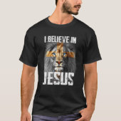 Ich glaube an Jesus Löwe Christlicher Gott T-Shirt (Vorderseite)