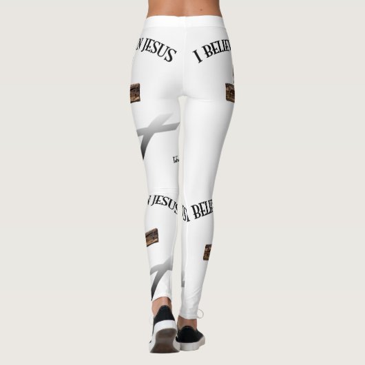 Ich glaube an Jesus mit Kreuz Leggings (Rückseite)