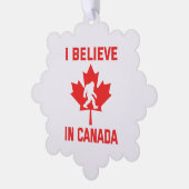 Ich glaube an Kanada - Funny Bigfoot Ornament Karte (Linke Ecke)