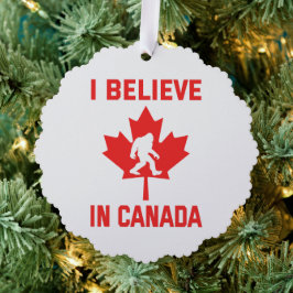 Ich glaube an Kanada - Funny Bigfoot Ornament Karte