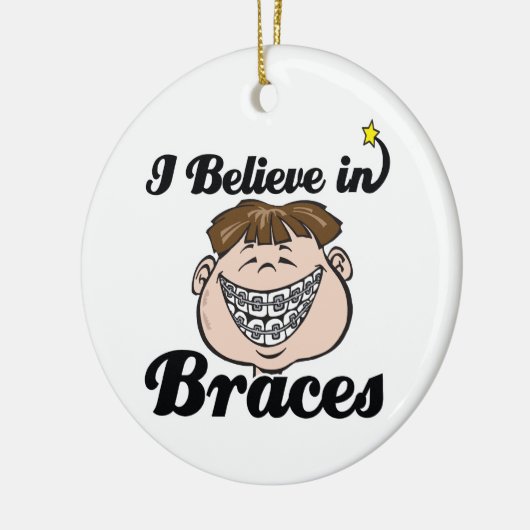 Ich glaube an Klammern Keramik Ornament (Links)