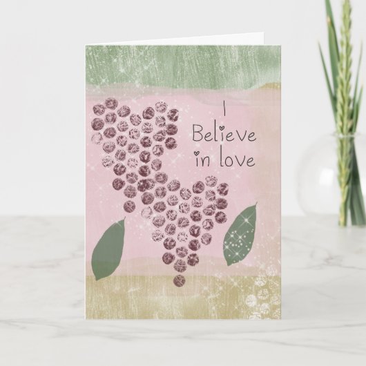 Ich glaube an Liebe Herz Karte (Vorderseite)