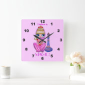 Ich glaube an Magic Pink Genie Girl Doll Niedlich Quadratische Wanduhr (Zuhause)