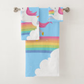 Ich glaube an magisches Regenbogenunicorn-Tuch-Set Badhandtuch Set (Insitu)