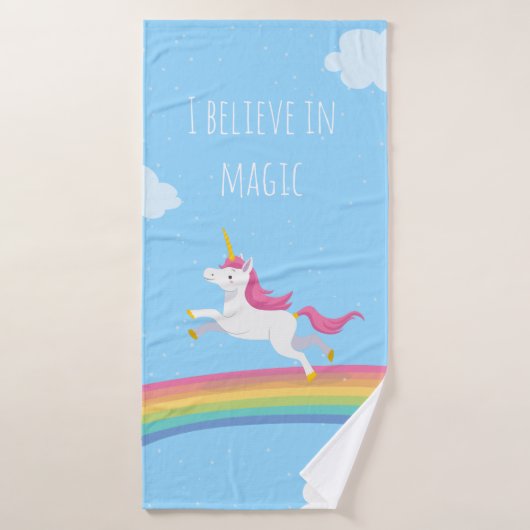 Ich glaube an magisches Regenbogenunicorn-Tuch-Set Badhandtuch Set (Badehandtuch)