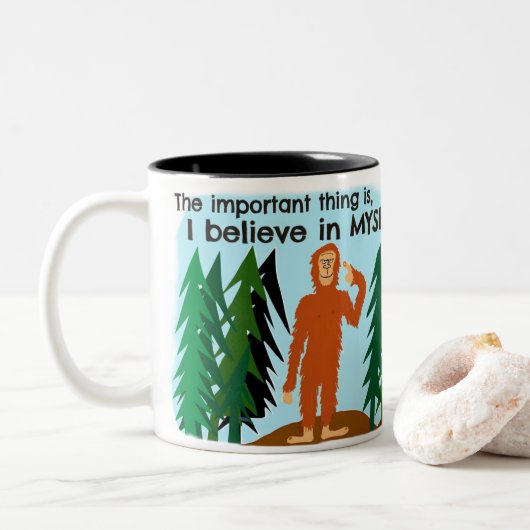 Ich glaube an MICH Kaffee-Tasse Zweifarbige Tasse (Mit Donut)