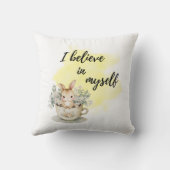 Ich glaube an mich selbst Bunny in Teacup Positiv Kissen (Rückseite)