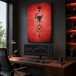 Ich glaube an mich selbst Crimson Red Trader Symbo Leinwanddruck