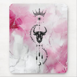 Ich glaube an mich selbst Pink Marble Trader Symbo Mousepad