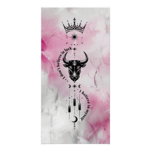 Ich glaube an mich selbst Pink Marble Trader Symbo Poster