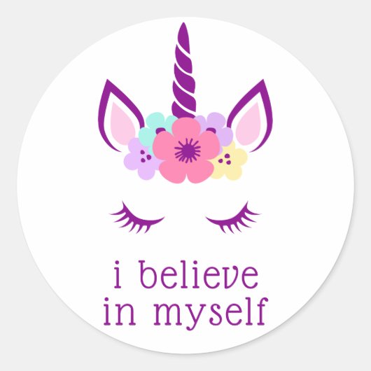Ich glaube an mich selbst runder aufkleber (Vorderseite)