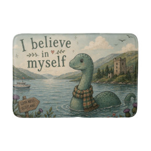 Ich glaube an mich selbst wunderliche Loch Ness Mo Badematte