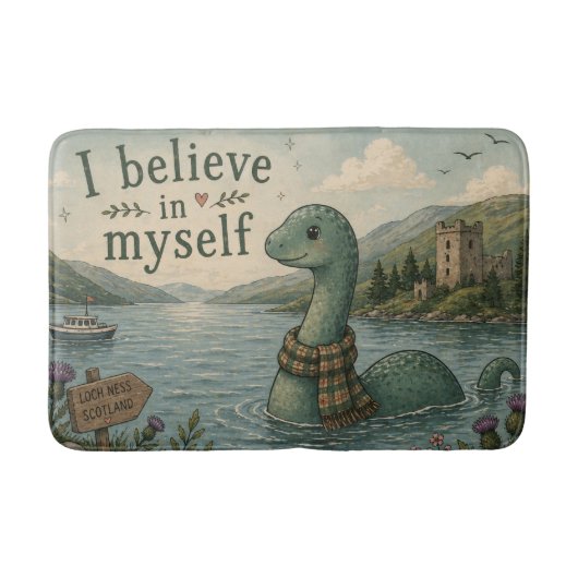 Ich glaube an mich selbst wunderliche Loch Ness Mo Badematte (Vorderseite)