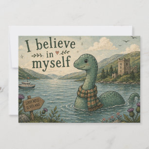 Ich glaube an mich selbst wunderliche Loch Ness Mo Dankeskarte