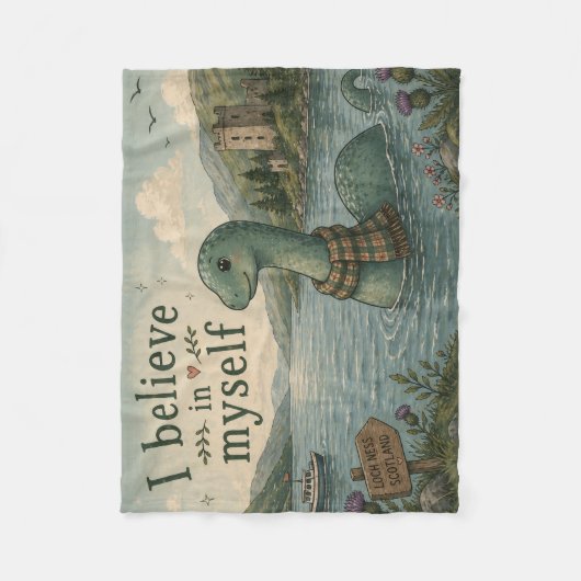 Ich glaube an mich selbst wunderliche Loch Ness Mo Fleecedecke (Vorderseite)