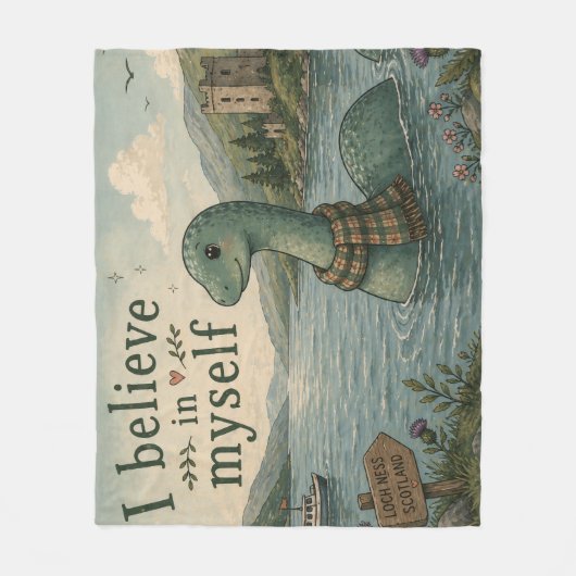 Ich glaube an mich selbst wunderliche Loch Ness Mo Fleecedecke (Vorderseite)