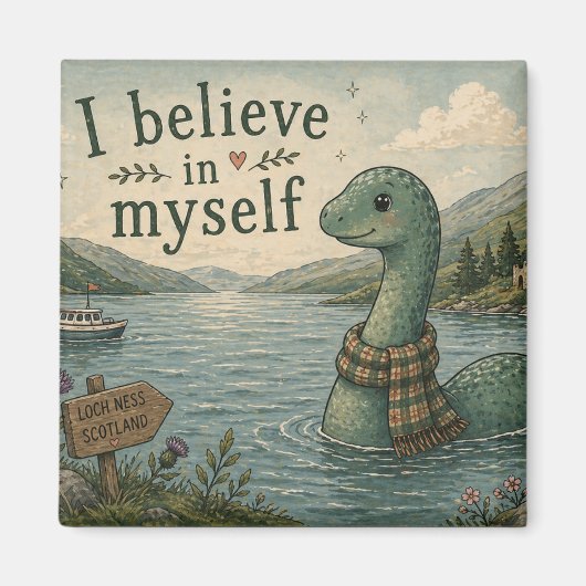 Ich glaube an mich selbst wunderliche Loch Ness Mo Magnet (Vorne)