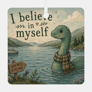 Ich glaube an mich selbst wunderliche Loch Ness Mo Ornament Aus Metall
