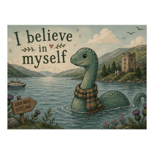 Ich glaube an mich selbst wunderliche Loch Ness Mo Poster (Vorderseite)