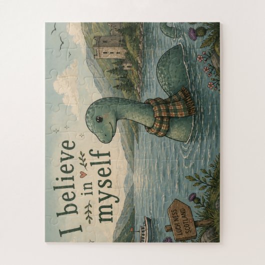 Ich glaube an mich selbst wunderliche Loch Ness Mo Puzzle (Vertikal)