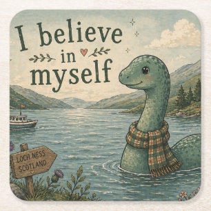 Ich glaube an mich selbst wunderliche Loch Ness Mo Rechteckiger Pappuntersetzer
