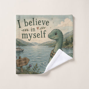 Ich glaube an mich selbst wunderliche Loch Ness Mo Waschlappen