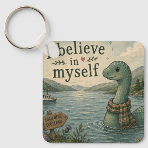 Ich glaube an mich selbst wunderlicher Loch-Ness-M Schlüsselanhänger