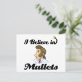 Ich glaube an Mullets Postkarte (Stehend Vorderseite)
