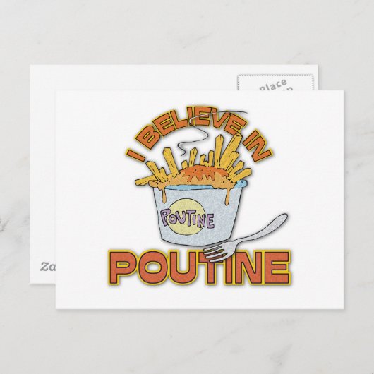 Ich glaube an Poutine Postkarte (Vorne/Hinten)