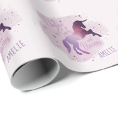 Ich glaube an Sankt- und Einhornweihnachtsgalaxie Geschenkpapier (Rolleneckpunkt)