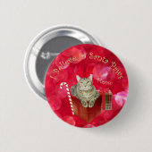 Ich glaube an Santa Paws Button (Vorne & Hinten)