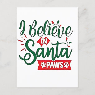 Ich glaube an Santa Paws Funny Christmas Dog Liebh Einladungspostkarte
