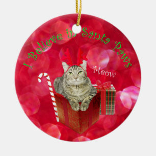 Ich glaube an Santa Paws Keramik Ornament