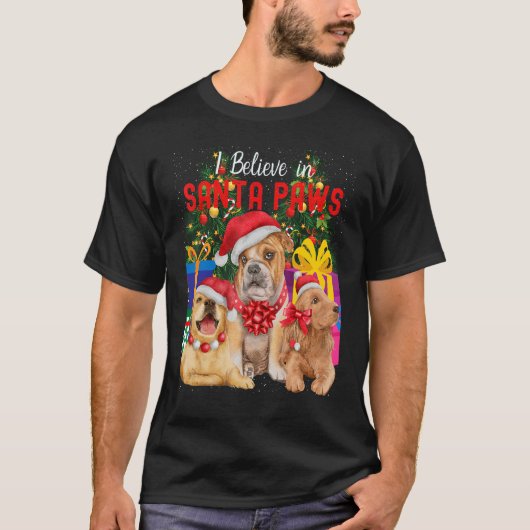 Ich glaube an Santa Paws Niedliche Hunde, die Weih T-Shirt (Vorderseite)
