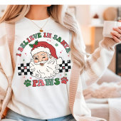 Ich glaube an Santa Paws Retro Weihnachtshund Love Tri-Blend Shirt