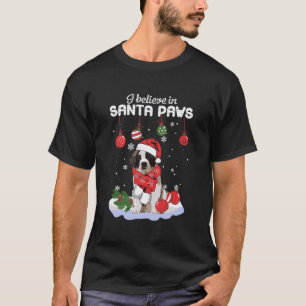 Ich glaube an Santa Paws Saint Bernard Geschenk T-Shirt