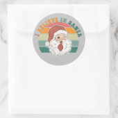 Ich glaube an Santa Retro Aufkleber (Tasche)