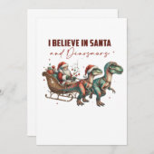 Ich glaube an Santa und Dinosaurier Einladung (Vorne/Hinten)