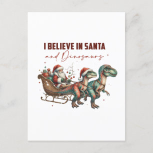 Ich glaube an Santa und Dinosaurier Postkarte