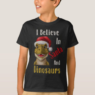 Ich glaube an Santa und Dinosaurier T-Shirt
