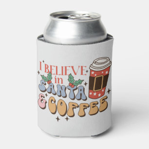 Ich glaube an Santa und Kaffee Weihnachtslatte Dosenkühler