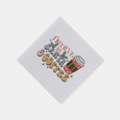 Ich glaube an Santa und Kaffee | Weihnachtslatte Serviette (Ecke)