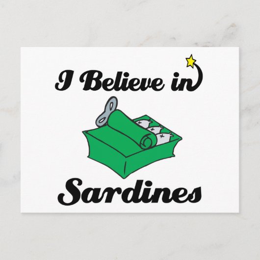Ich glaube an Sardinen Postkarte (Vorderseite)