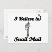 Ich glaube an Schneckenpost Postkarte (Vorne/Hinten)